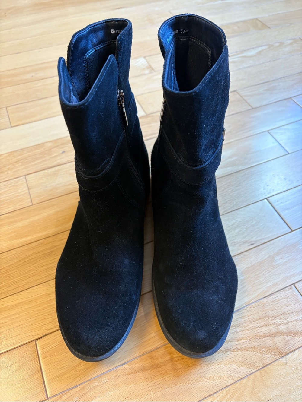 Blondo waterproof black suede winter boots, size 7